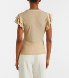 Veronica Beard Aphrodite ribbed-knit ruffled top
