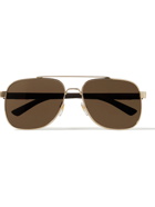 Gucci Eyewear - Aviator-Style Gold-Tone and Rubber Sunglasses