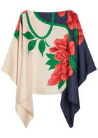 LA Double J Foulard Floral-print Silk top Multicoloured