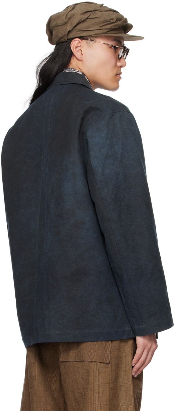 Aviva Jifei Xue Indigo Button Jacket