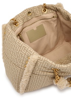 Balmain 1945 Shearling and Monogram-jacquard Tote - Beige - One Size