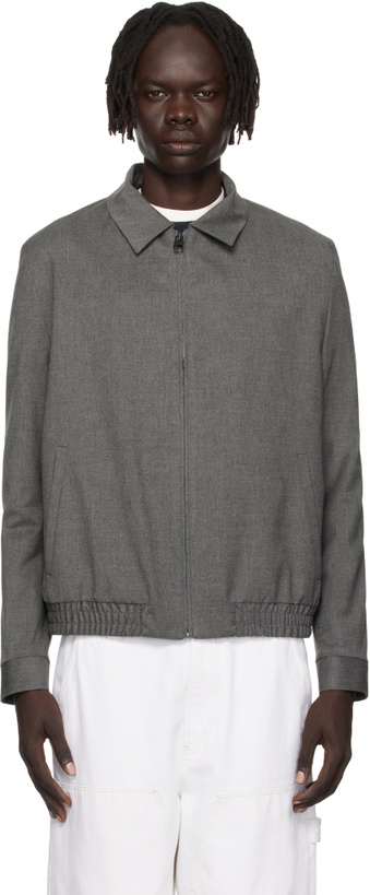 Photo: Hugo Gray Slim-Fit Stretch Flannel Jacket
