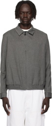 Hugo Gray Slim-Fit Stretch Flannel Jacket
