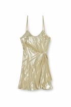 Diesel Stretch jersey mini dress with metallic finish - Dresses Womens in Beige