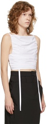 Markoo White Cropped Self-Tie Camisole