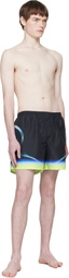 Casablanca Black Sporchid Printed Swim Shorts