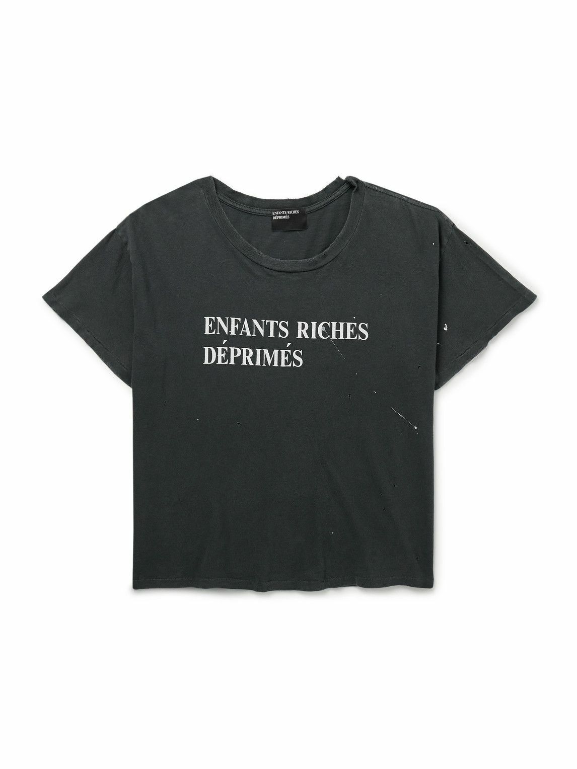 Enfants Riches D prim s Distressed Logo Print Garment Dyed Cotton enfants-riches-d-prim-s-distressed-logo-print-garment-dyed-cotton
