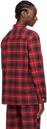 Tekla Red Plaid Pyjama Shirt