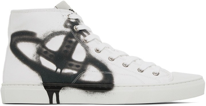 Photo: Vivienne Westwood White Plimsoll High Top Canvas Sneakers