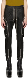 Rick Owens Black Leather Bauhaus Pants