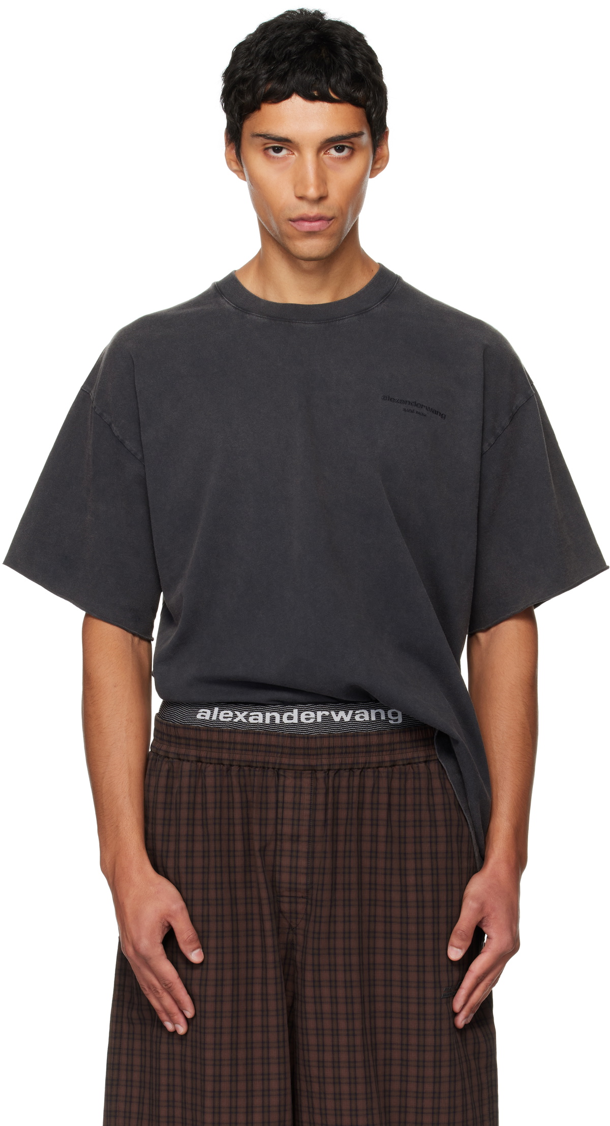 Alexander Wang Gray Embossed T-Shirt Alexander Wang