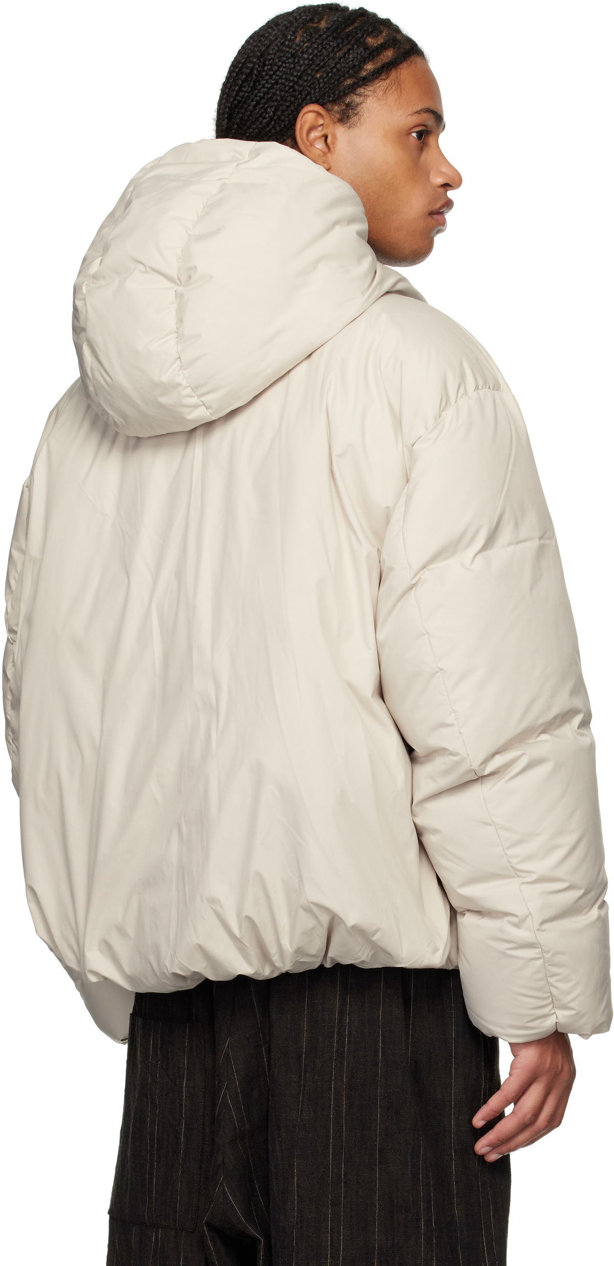 【AMOMENTO】24fw HOODED DOWN PUFFER AMOMENTO Off-White Hooded Down Puffer Jacket AMOMENTO