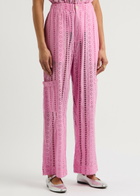 Damson Madder Vacation Rafe Broderie Anglaise Cotton Trousers Pink