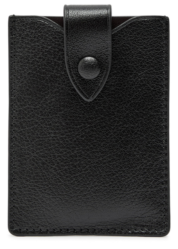 Photo: Metier Grained Leather Card Holder - Black - One Size
