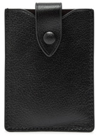 Metier Grained Leather Card Holder - Black - One Size