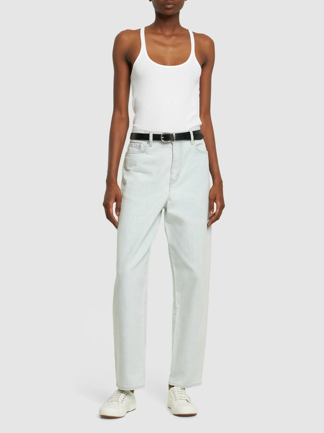 デニム・ジーパン KENZO Woman Jeans Stone Washed FE52DP2226B4 DT Kenzo Stone Bleached Sailor Relaxed-Fit Jeans | Saks Fifth