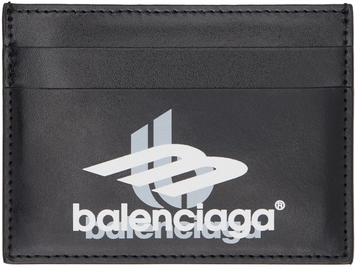 Photo: Balenciaga Black Printed Card Holder
