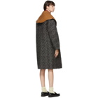 JW Anderson Black and White Shawl Collar Wadded Coat