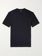 GIORGIO ARMANI - Textured-Jersey T-Shirt - Blue