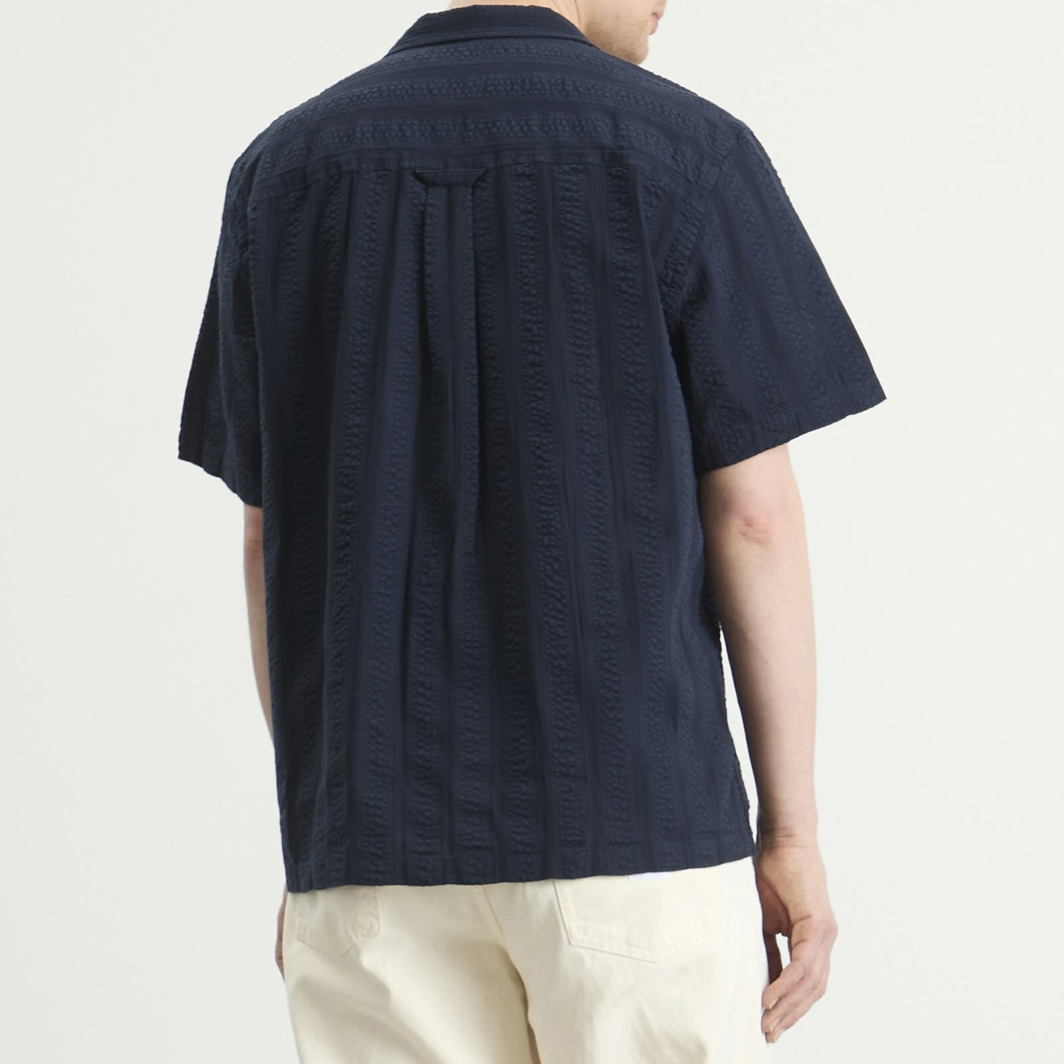 Foret Men's Peer Jacquard Stripe Vacation Shirt in Navy