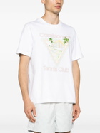 Casablanca White Tennis Club Print Organic Cotton T-Shirt