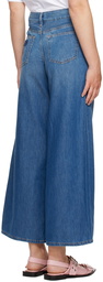 GANNI Blue Denim Wide Jeans