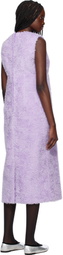 Comme des Garçons Purple Tulle Tape Embroidery Midi Dress