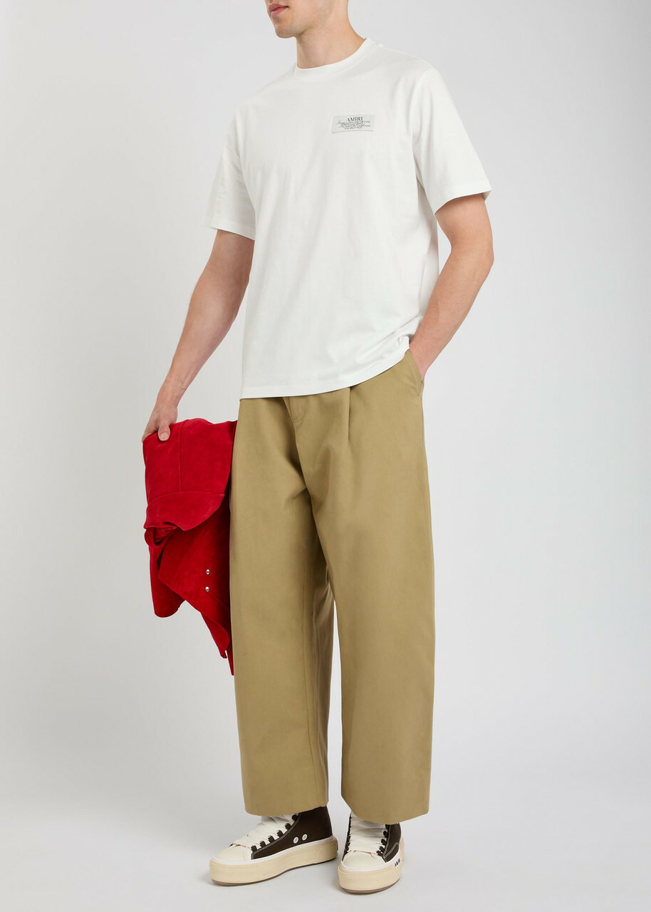 Amiri Spirit Logo-appliquéd Cotton T-shirt Ivory