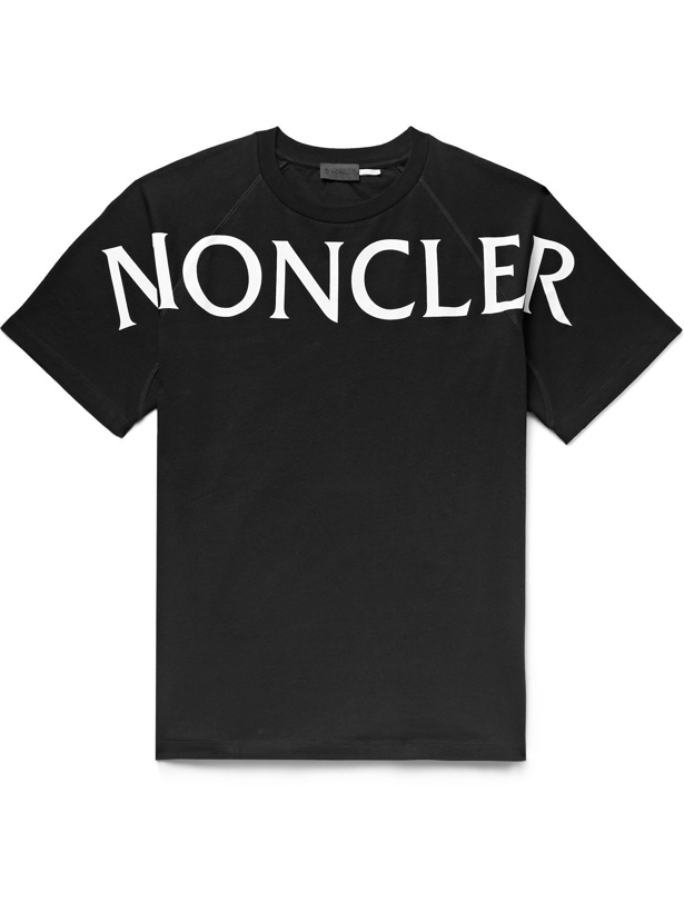 Photo: MONCLER - Logo-Print Cotton-Jersey T-Shirt - Black