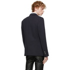 Balmain Navy Cotton Double-Breasted Blazer