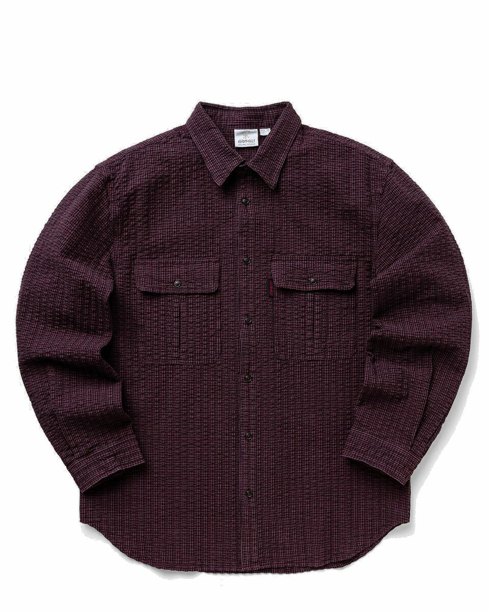 Photo: Gramicci O.G. Seersucker Canyon Shirt Red - Mens - Longsleeves