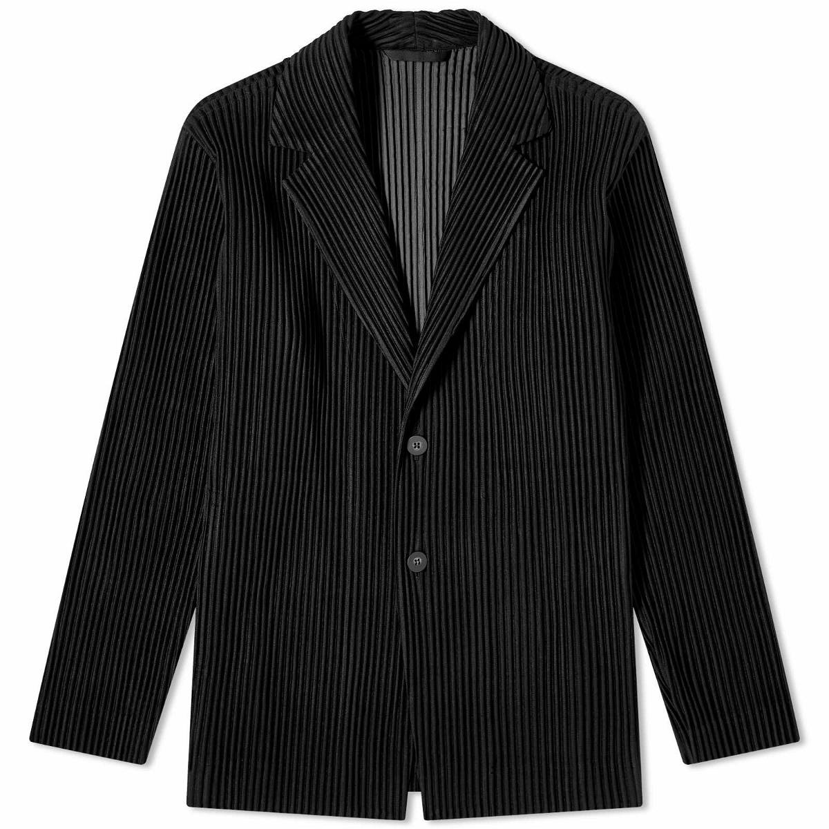 Homme Plissé Issey Miyake Men's Pleated Single Breasted Jacket in Black ...