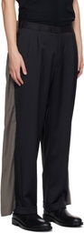 HODAKOVA Navy & Taupe Double Suit Trousers