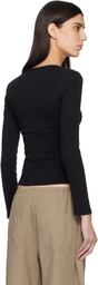 LESET Black Nando Slim Fit Long Sleeve T-shirt