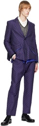 Sulvam Purple Striped Blazer
