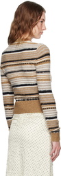 GANNI Brown Striped Cardigan