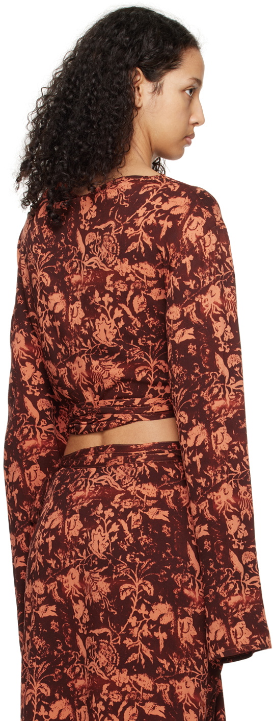 Jade Cropper Brown & Orange Asymmetric T-Shirt