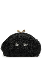 Anya Hindmarch Eyes Embellished Satin Clutch - Black - One Size