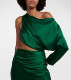 The Sei Cutout one-shoulder silk satin midi dress