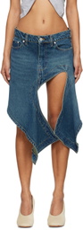 Y/Project Blue Cut Out Denim Miniskirt