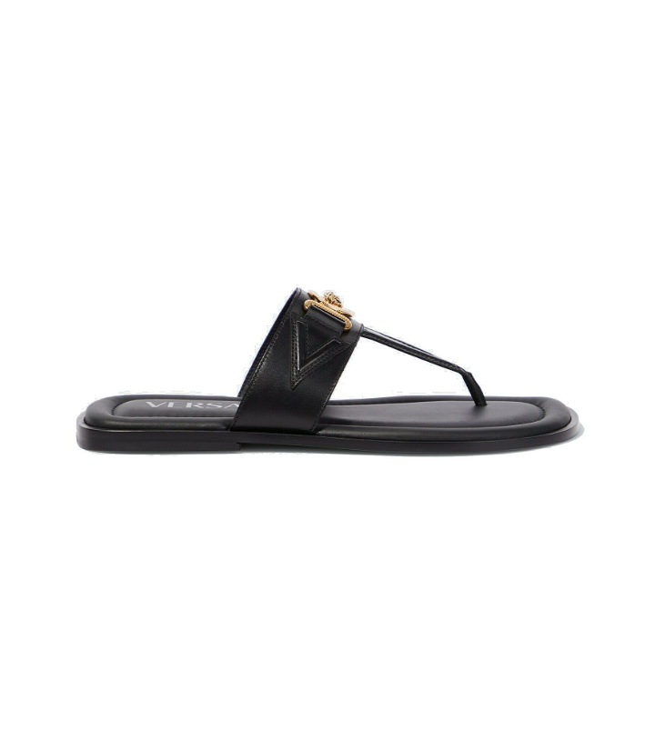 Photo: Versace - Medusa leather thong sandals