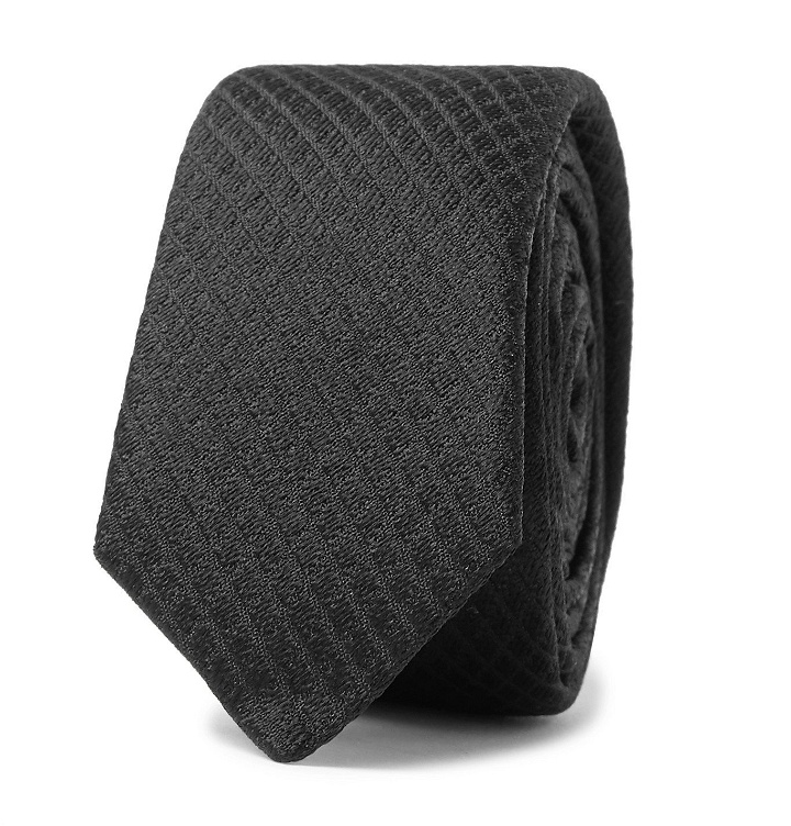 Photo: SAINT LAURENT - 4cm Silk-Blend Jacquard Tie - Black