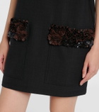 Plan C Sequined wool-blend minidress