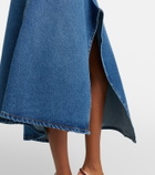 Victoria Beckham Asymmetric denim midi skirt
