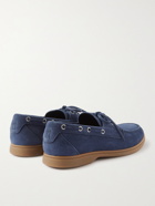 Brunello Cucinelli - Suede Boat Shoes - Blue