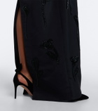 Carolina Herrera Embellished strapless silk bustier gown