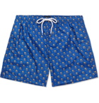 Drake's - Mid-Length Printed Swim Shorts - Blue