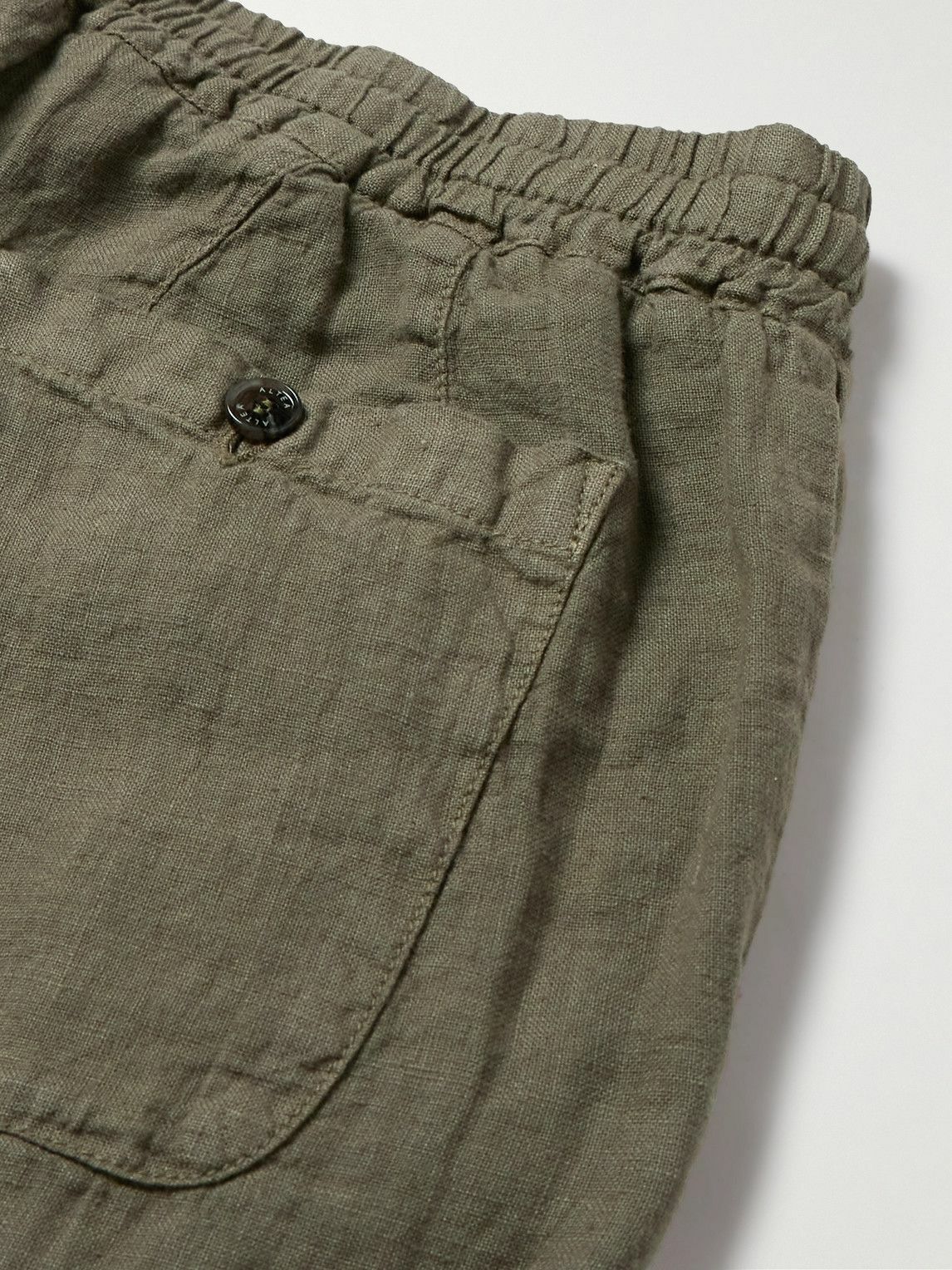 Altea - Mattia Straight-Leg Linen Trousers - Green