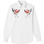 Alexander McQueen Crane Embroidered Shoulder Shirt