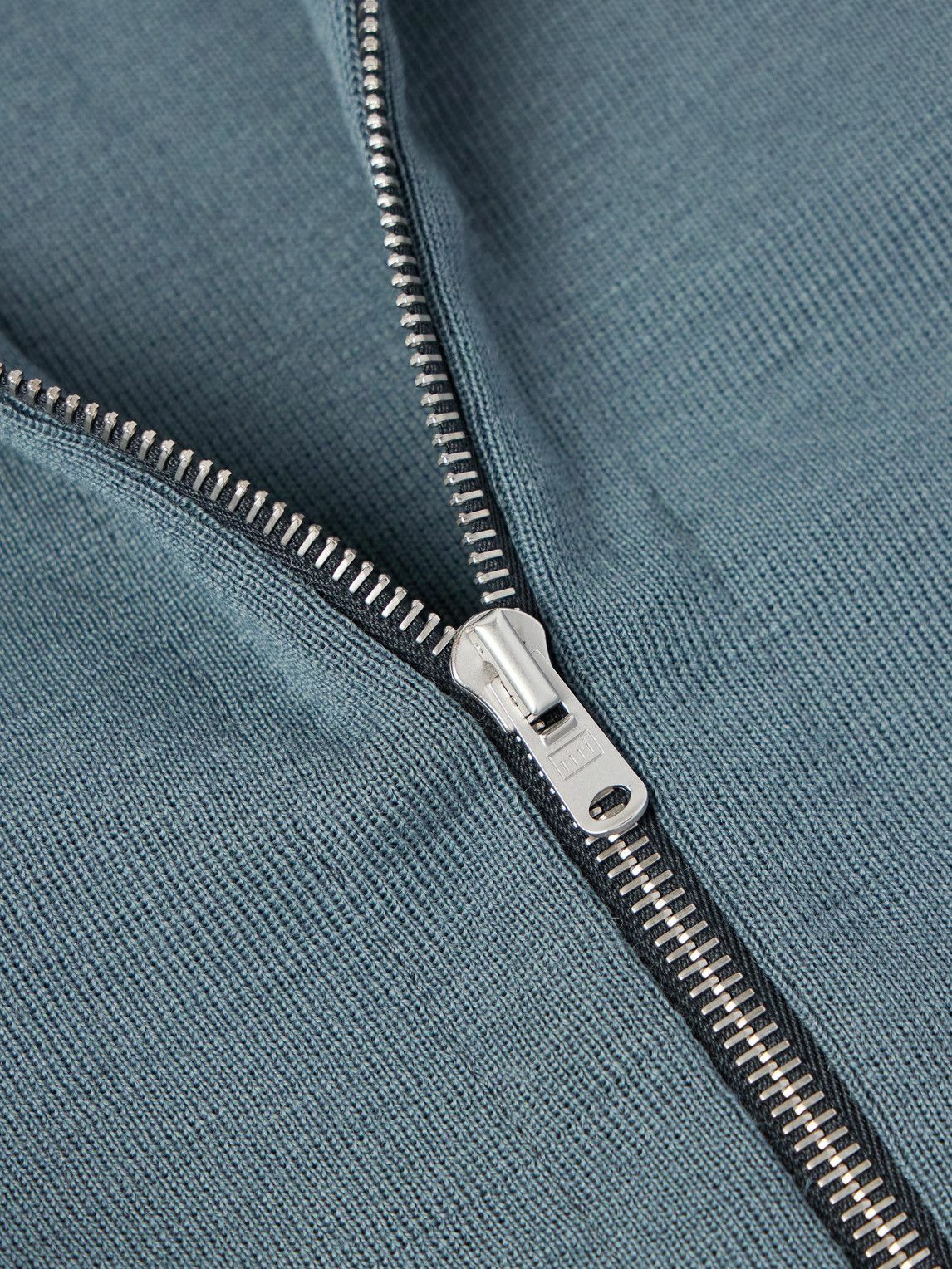 S.N.S. Herning - Naval Slim-Fit Wool Zip-Up Cardigan - Blue